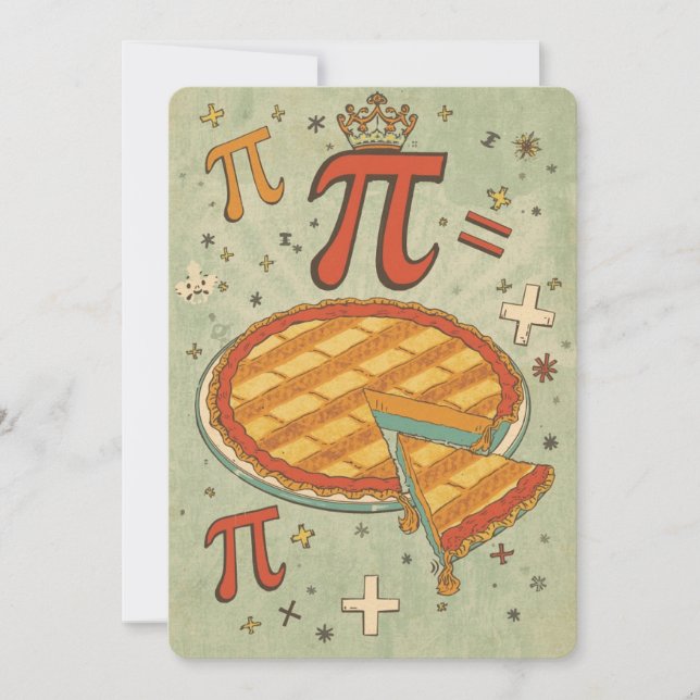 Cartão do Dia do Pi de Matemática Retro (Frente)