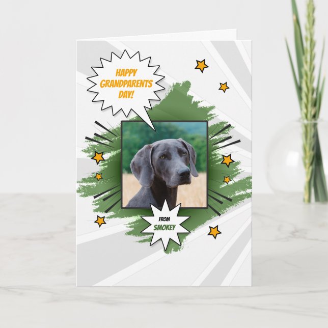 Cartão do Dia dos Avós Cachorros com a Foto de Pet (Frente)