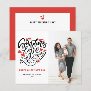 Cartão do Dia dos Namorados com Caligrafia de Pomb