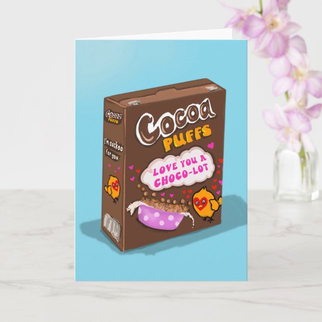 Cartão do dia dos namorados com piada do Cocoa Puf (Orquídea)