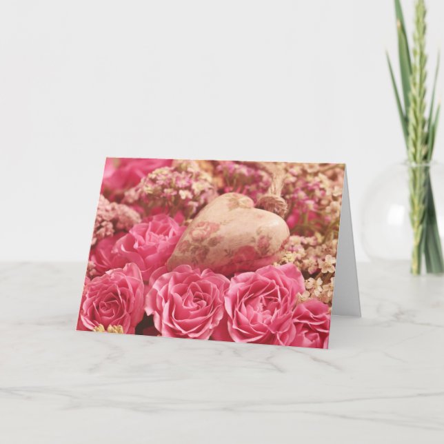 Cartão do Dia dos Namorados com Rosas Florais (Frente)