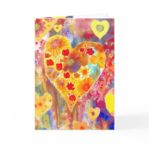 Cartão do Dia dos Namorados com tons rosa, vermelh