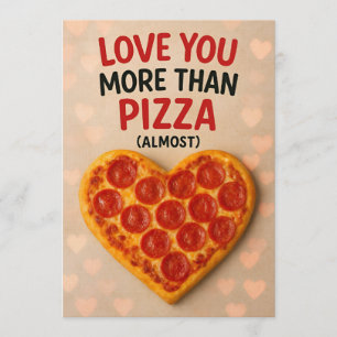 Cartão do Dia dos Namorados de Pizza Amor Fofo Rom