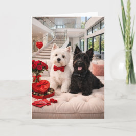 Cartão do Dia dos Namorados de Westie e Scottie