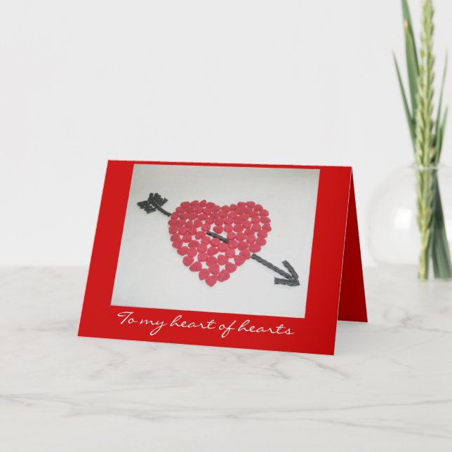 Cartão do dia dos namorados do coração dos doces (Frente)