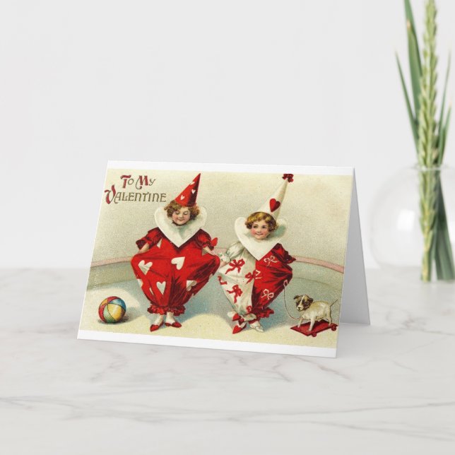 Cartão do dia dos namorados do Harlequin do (Frente)