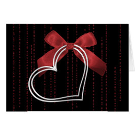 Cartão do Dia dos Namorados Silver Heart & Bow Lov