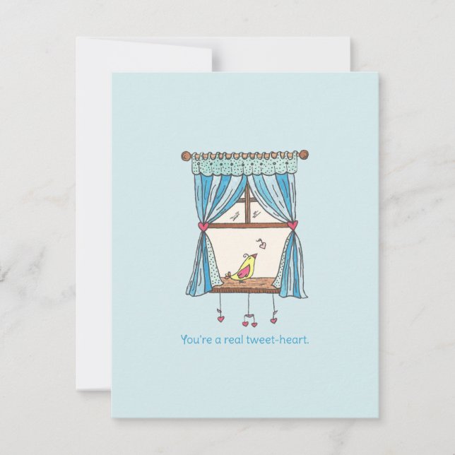 Cartão do Dia dos Namorados Tweet Heart Bird (Frente)