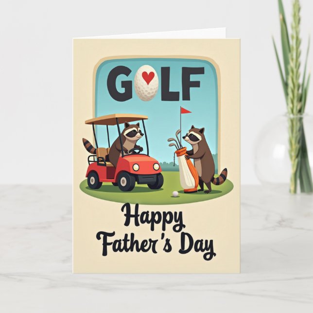 Cartão do Dia dos Pais Amante de Golfe (Frente)