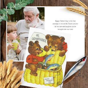 Cartão do Dia dos Pais Antigo para Avô com Foto