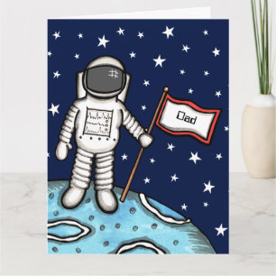 Cartão do Dia dos Pais Astronauta Espacial Persona
