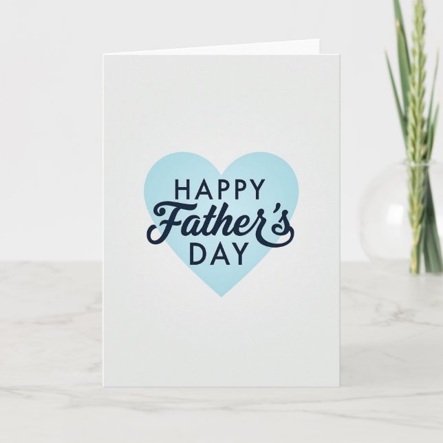 Cartão do Dia dos Pais Azul Claro (Frente)