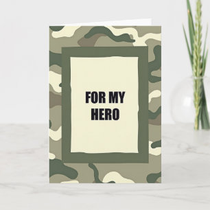 Cartão do Dia dos Pais Camuflagem Heroica