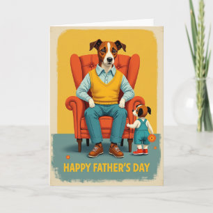 Cartão do Dia dos Pais com Amor de Cachorrinho