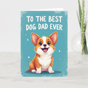 Cartão do Dia dos Pais com Cachorro de Desenho Ani