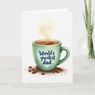 Cartão do Dia dos Pais com Café Coado a Quente