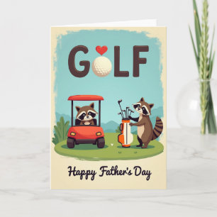 Cartão do Dia dos Pais com Campo de Golfe