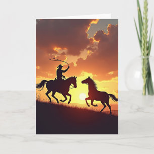 Cartão do Dia dos Pais com Cavalo Selvagem