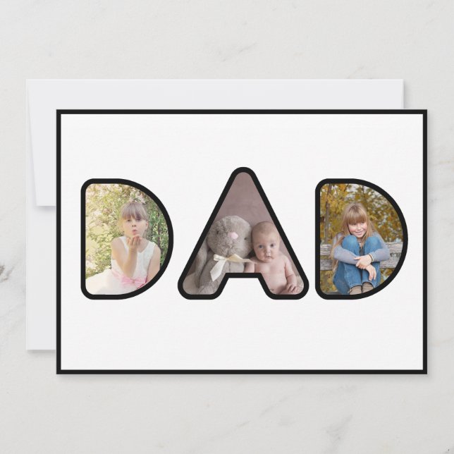 Cartão do Dia dos Pais com colagem de fotos do Pap (Frente)