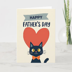 Cartão do Dia dos Pais com Gato Estiloso