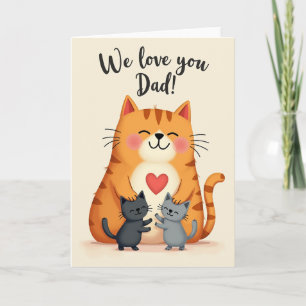 Cartão do Dia dos Pais com Gato Listrado