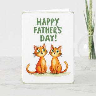 Cartão do Dia dos Pais com Gatos Laranja