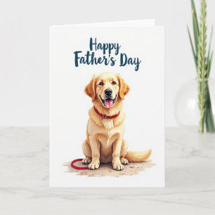 Cartão do Dia dos Pais com Golden Retriever