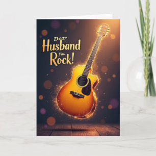 Cartão do Dia dos Pais com Guitarra Floral