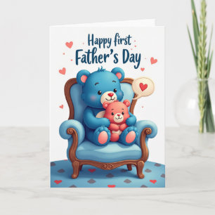 Cartão do Dia dos Pais com Poltrona Azul-Celeste