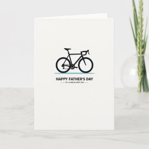 Cartão do Dia dos Pais com Silhueta de Ciclismo