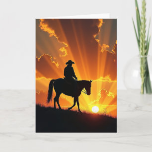 Cartão do Dia dos Pais com Silhueta Equestre