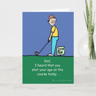 Cartão do dia dos pais com tema do golfe
