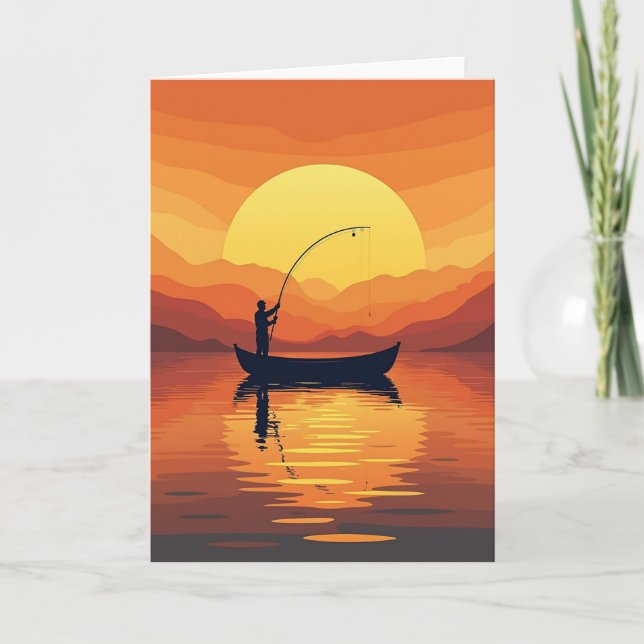Cartão do Dia dos Pais Dawn Anglers (Frente)