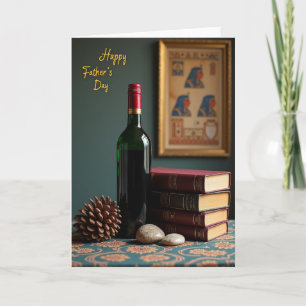 Cartão do Dia dos Pais de Livro Antigo
