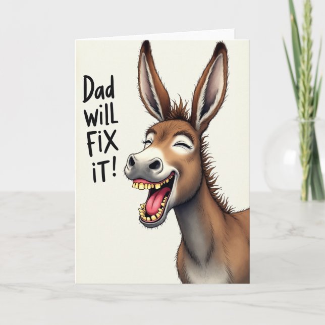 Cartão do Dia dos Pais do Burro Risonho (Frente)