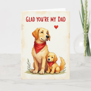 Cartão do Dia dos Pais do Cachorrinho Dourado
