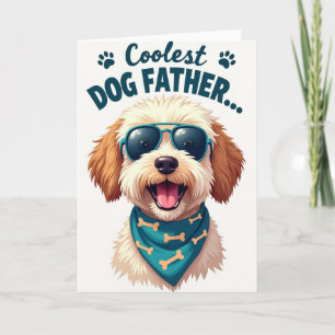 Cartão do Dia dos Pais do Cão Azul-Verde