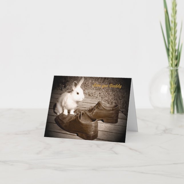 Cartão do dia dos pais do coelho e dos calçados (Frente)