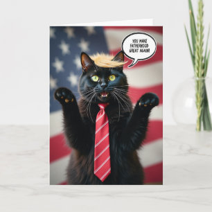 Cartão do Dia dos Pais do Gato Patriota