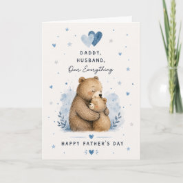 Cartão do Dia dos Pais do Urso de Aquarela Tudo