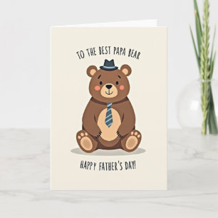 Cartão do Dia dos Pais do Urso Elegante