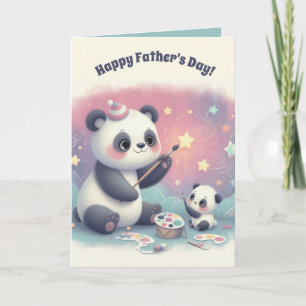 Cartão do Dia dos Pais do Urso Panda e Filhote Edi