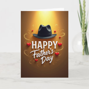 Cartão do Dia dos Pais Fedora Dourado