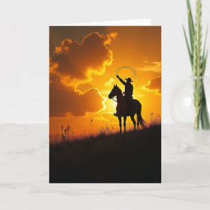 Cartão do Dia dos Pais Fiery Sunset Riders