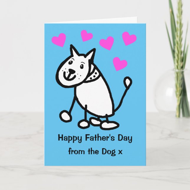 Cartão do Dia dos Pais Fofo do Cachorro Cartoon (Frente)