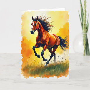 Cartão do Dia dos Pais Golden Equine