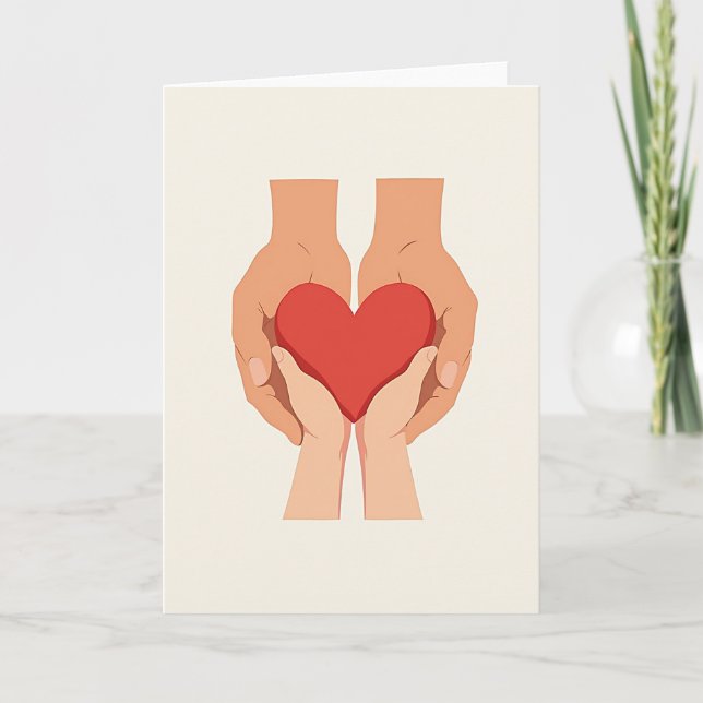 Cartão do Dia dos Pais Heartfelt Hands (Frente)