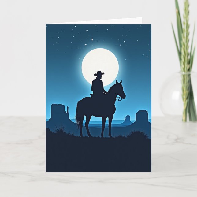 Cartão do Dia dos Pais Moonlit Rider (Frente)