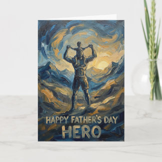 Cartão do Dia dos Pais 'Nos Ombros do Meu Herói'