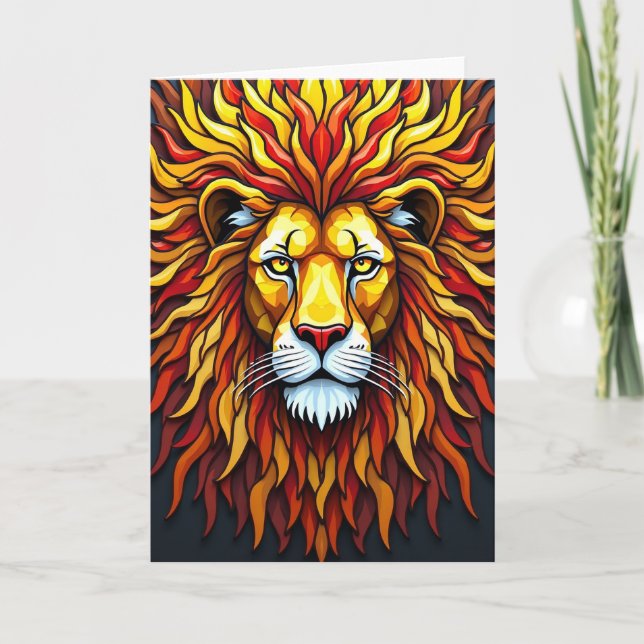 Cartão do Dia dos Pais Regal Lions (Frente)